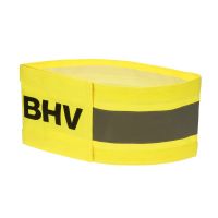 Armband geel reflecterend met opdr. ‘‘BHV‘‘52.5x12.5cm 