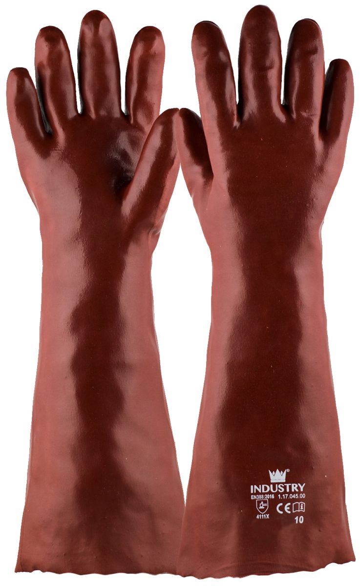handschoen pvc rood 450 mm 1 paar 